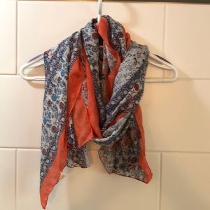 Persuasians blue and orange floral scarf